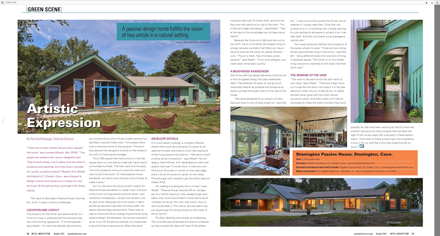 wyeth ARCHITECTS IN METAL ARCHITECTURE MAGAZINE